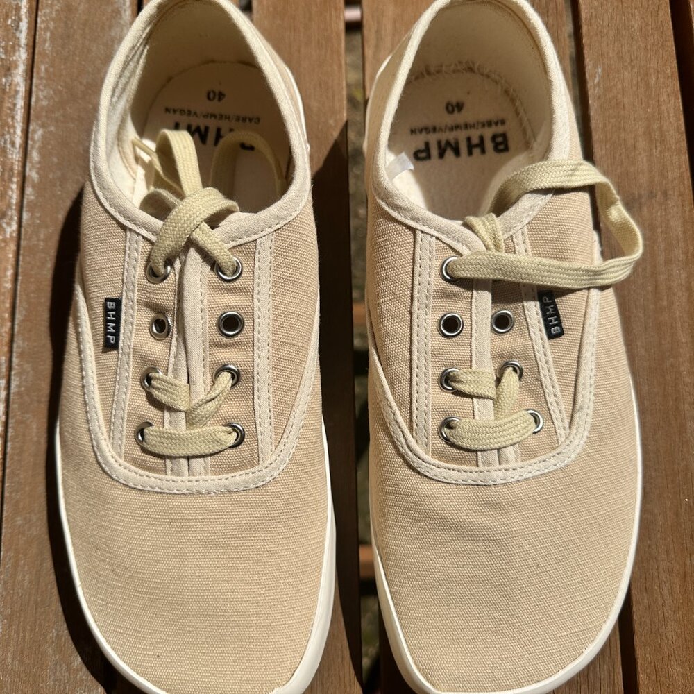 Bohempia Kolda Sneakers Barefoot Minimalist Canvas size 40 Tan Beige